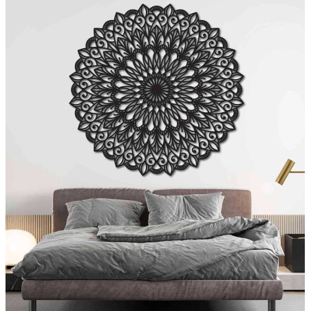The wooden wall painting of the flower of life is a symbol that represents harmony, unity, and the interconnectedness of everyth