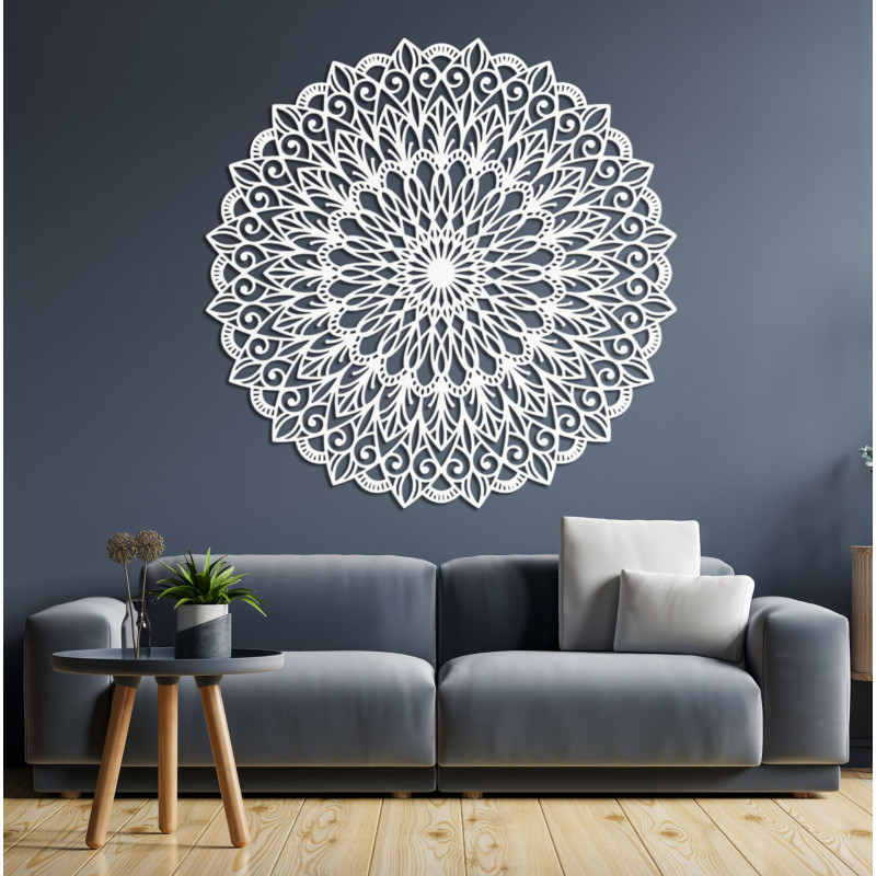 The wooden wall painting of the flower of life is a symbol that represents harmony, unity, and the interconnectedness of everyth