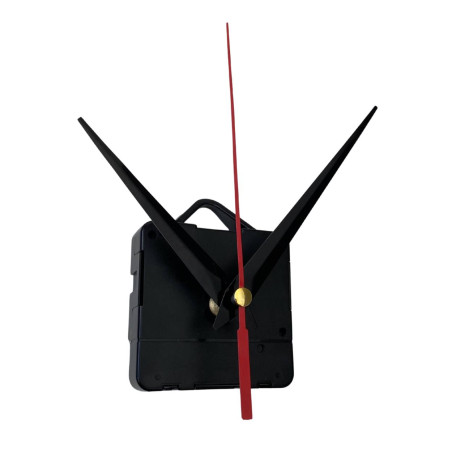 Black pointed aluminum clock hands with red seconds hand 11 / 8.5 cm