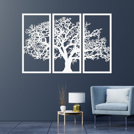Wooden Wall Art Tree of Life Set of 3 Panels