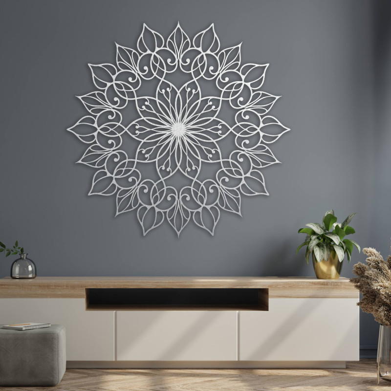 A wooden mandala is a fascinating wall painting that symbolizes harmony and balance.