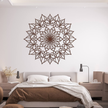 A wooden mandala is a fascinating wall painting that symbolizes harmony and balance.