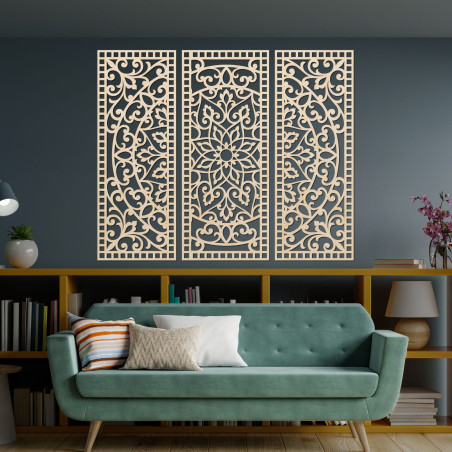Wall decoration three-piece mandala panel | AURELIA