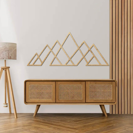 Wooden mountain wall painting