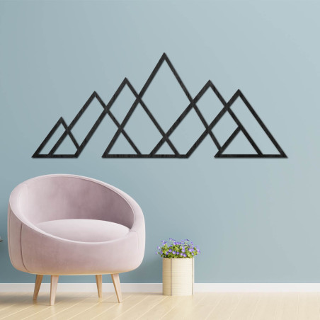 Wooden mountain wall painting