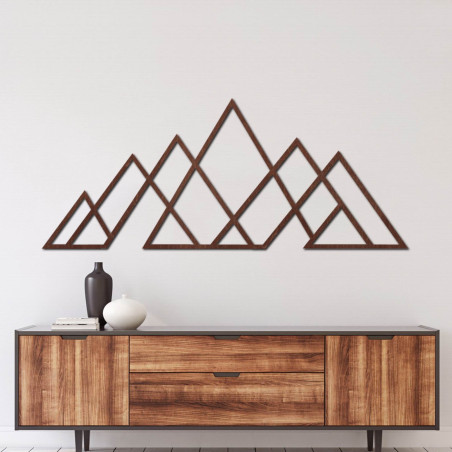Wooden mountain wall painting