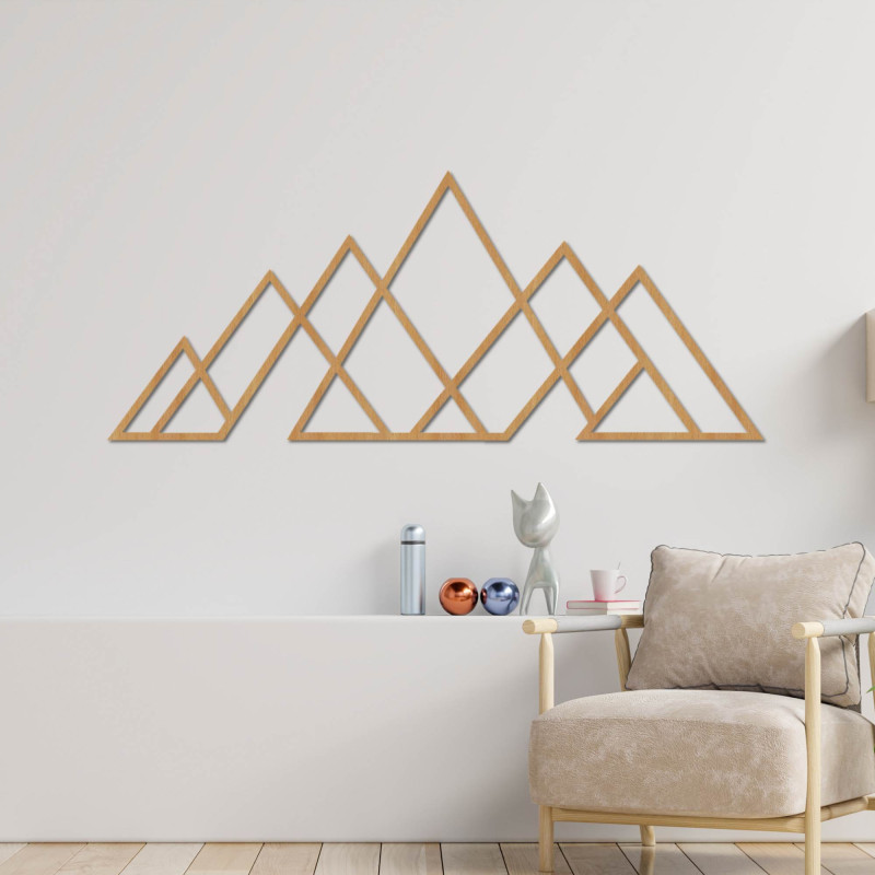 Modern wall decoration with a mountain motif in a clean design