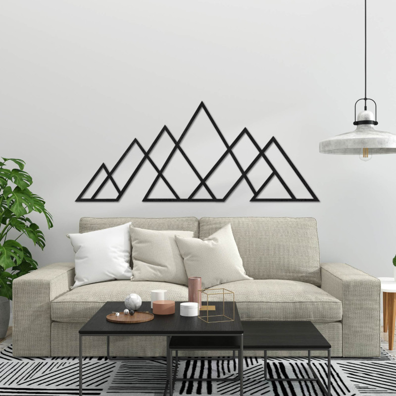 Modern wall decoration with a mountain motif in a clean design
