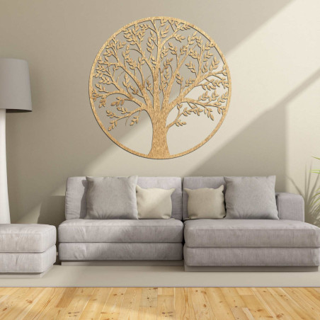 Wall-mounted wooden tree of life - a symbol of connection and balance. An ideal addition to the living room, office or bedroom.