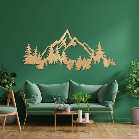 Modern decoration with a natural motif of mountains and forests