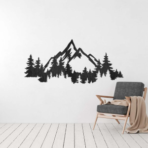 Majestic mountains and forests in a delicate decorative illustration 2