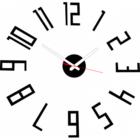 Modern wall clock made of plastic. Own production, X-momo