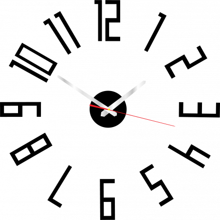 Modern wall clock made of plastic. Own production, X-momo