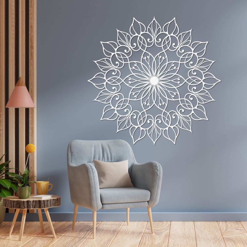 Luxury Mandala Flower Wall Art – Carved Ornament