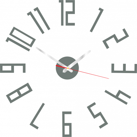 Modern wall clock made of plastic. Own production, X-momo