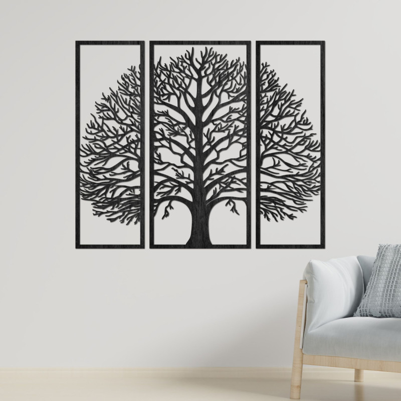 Liven up your interior with a unique tree triptych. Modern design and quality.