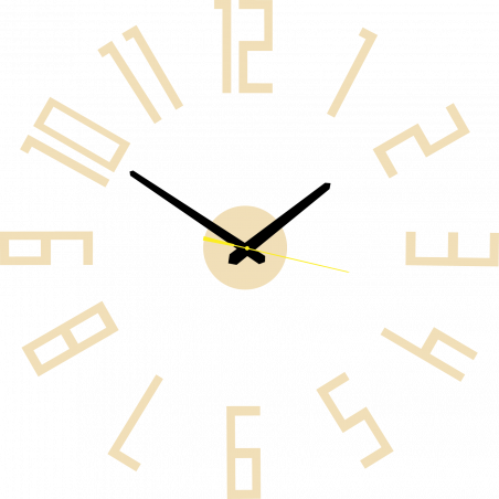 Modern wall clock made of plastic. Own production, X-momo