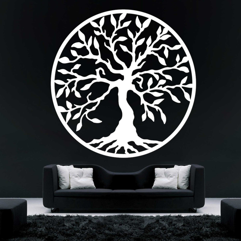 Wooden wall painting tree of life