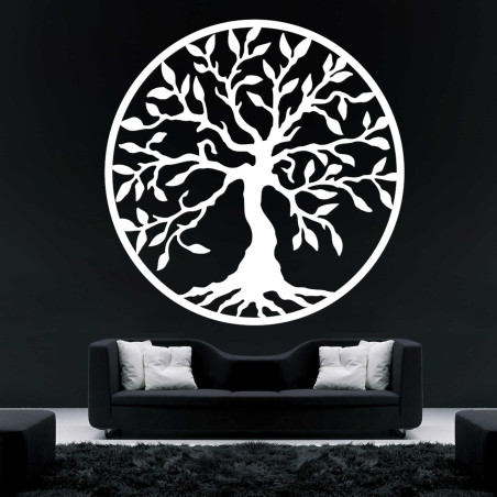 Wooden wall painting tree of life