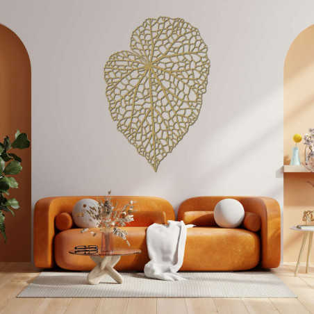 A modern wooden leaf painting that will add style, warmth and naturalness to the space