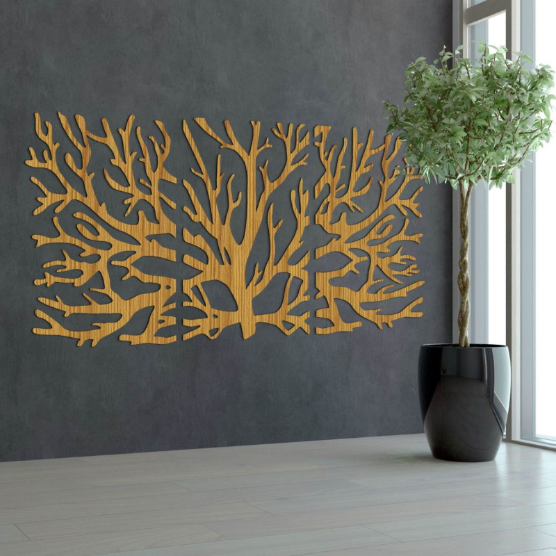 Three-piece wall painting branches modern tree branches