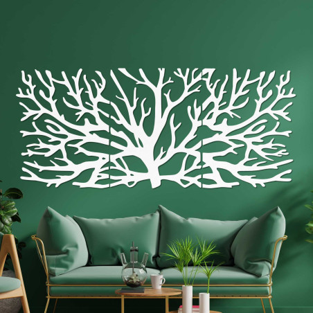 Three-piece tree wall decoration - a combination of modern and natural design.