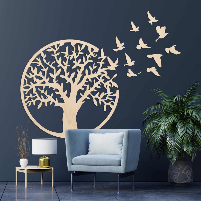 Liven up your interior with our unique tree of life with birds.