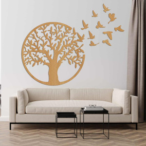 Wooden Wall Art Tree of Life: Rustic Home Decor Panel 2