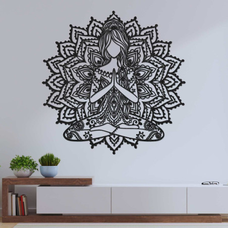 3D wooden yoga mandala painting - stylish wall decoration for the living room.