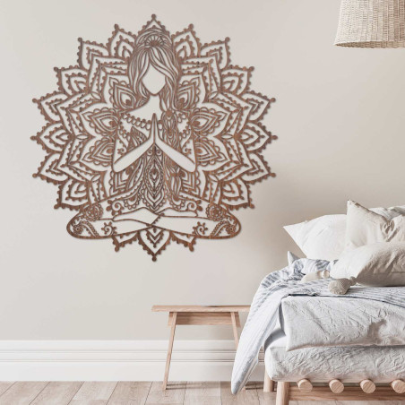 3D wooden yoga mandala painting - stylish wall decoration for the living room.