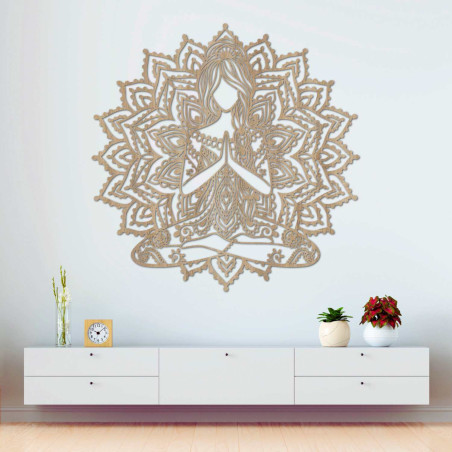 3D wooden yoga mandala painting - stylish wall decoration for the living room.