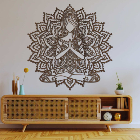 3D wooden yoga mandala painting - stylish wall decoration for the living room.