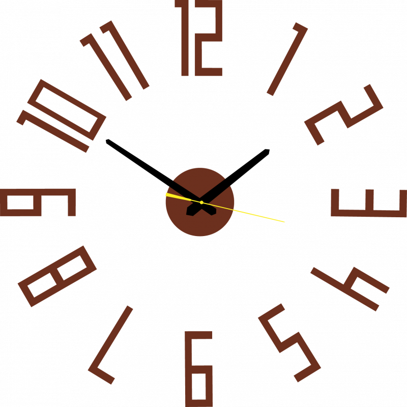 Modern wall clock made of plastic. Own production, X-momo