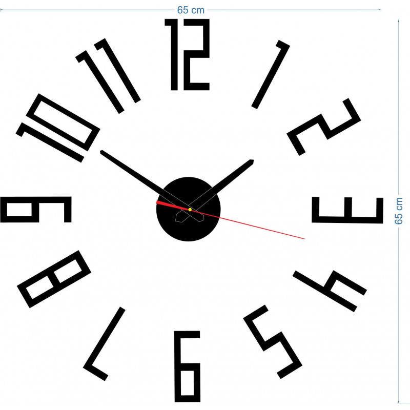 Dimensions of wall clocks made of plastic. Trendy clocks as a picture.