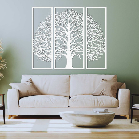 Three-part wooden Tree of Life - modern 3D wall decoration