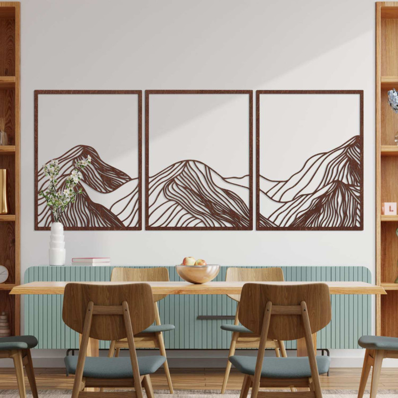 Modern three-piece landscape painting - elegant wall decoration for the living room