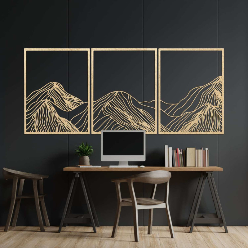 Modern three-piece landscape painting - elegant wall decoration for the living room
