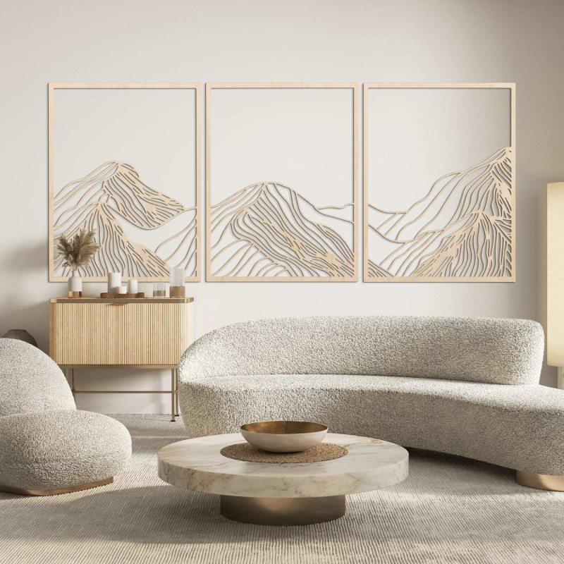 Modern three-piece landscape painting - elegant wall decoration for the living room