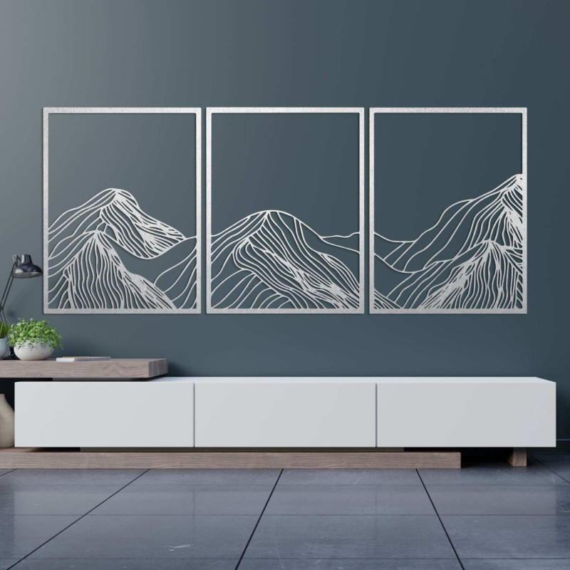 Modern three-piece landscape painting - elegant wall decoration for the living room