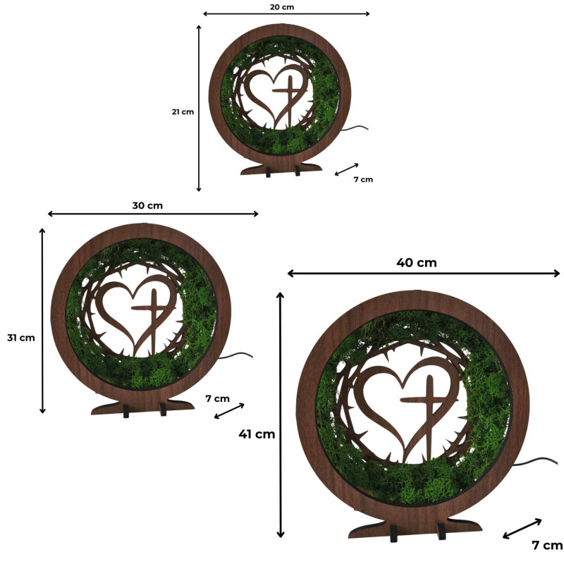 Dimmable LED lamp Heart with cross | JEZUE