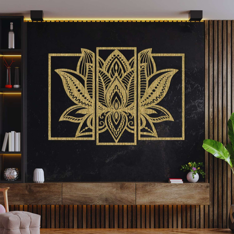 Impressive wooden decoration lotus flower | PURUS