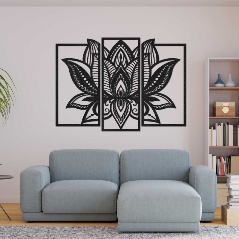 Wooden lotus painting - elegant wall decoration for the interior