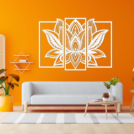 Modern lotus mandala on the wall - harmonious decoration for the living room