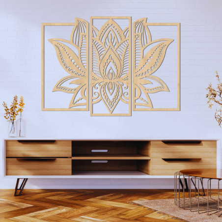 Modern lotus mandala on the wall - harmonious decoration for the living room