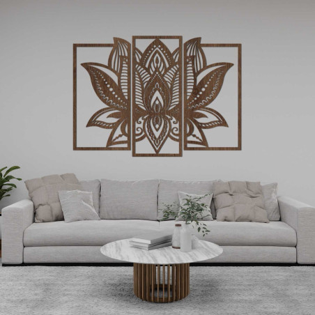 Modern lotus mandala on the wall - harmonious decoration for the living room