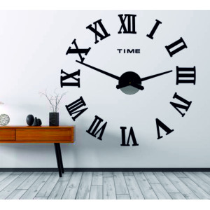 Modern wall clock with 3D Roman numerals. 2