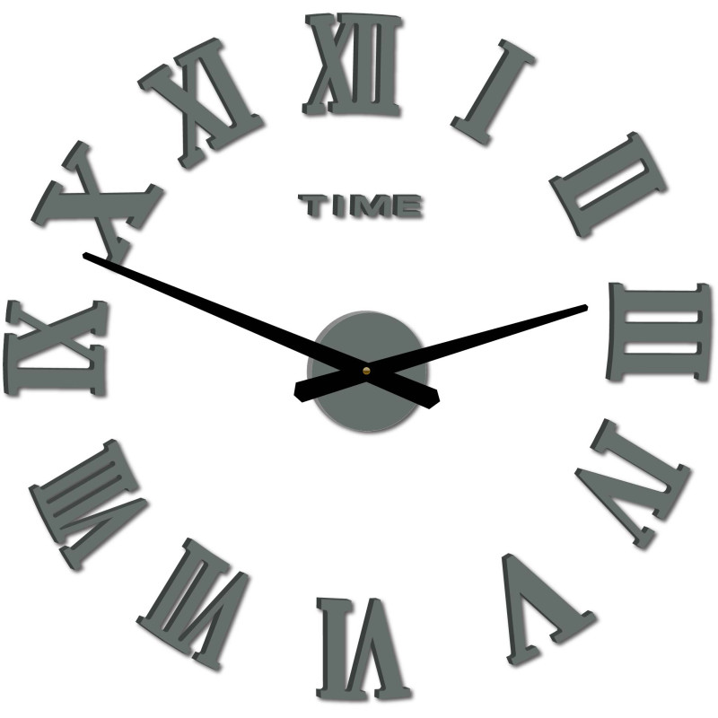 Modern adhesive wall clock with Roman numerals