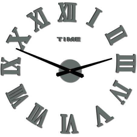 Modern adhesive wall clock with Roman numerals