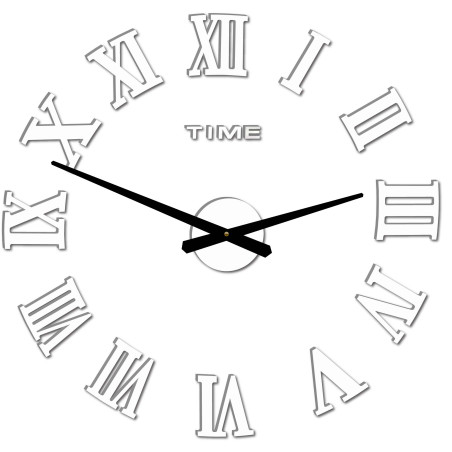 Modern adhesive wall clock with Roman numerals