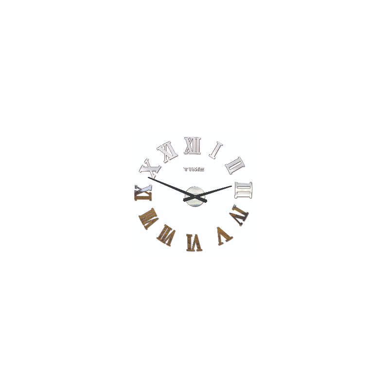Modern adhesive wall clock with Roman numerals